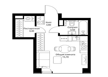 Студия в мультиквартале ЖК VEER